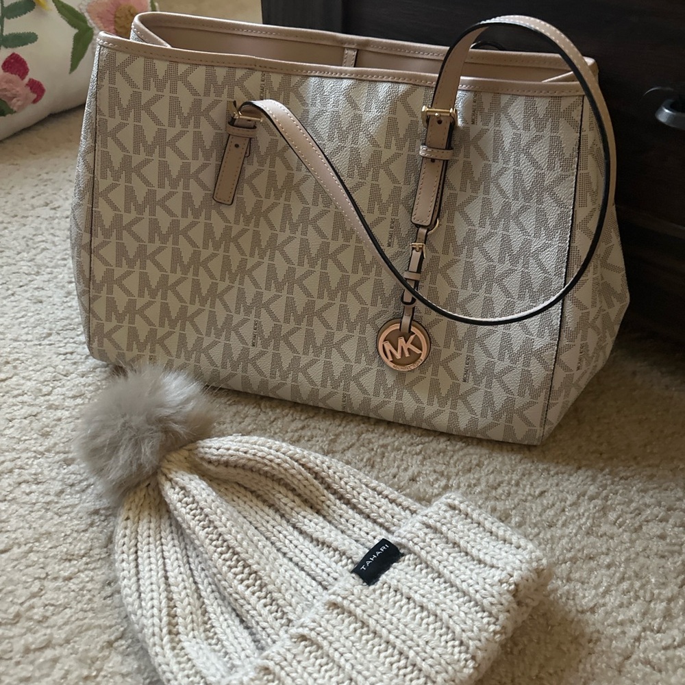 Michael Kors Cream Monogram Tote